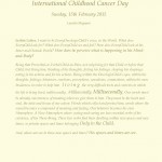 International Childhood Cancer Day