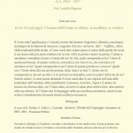 Programma di Linguistica Generale A.A. 2016-2017