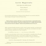 Lectio Magistralis - Nello Specchio della Scuola